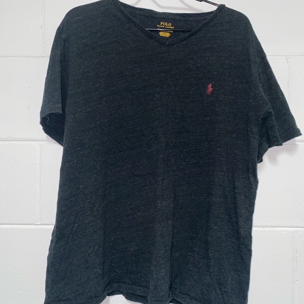 Polo Ralph Lauren Charcoal & Burgundy Tee
